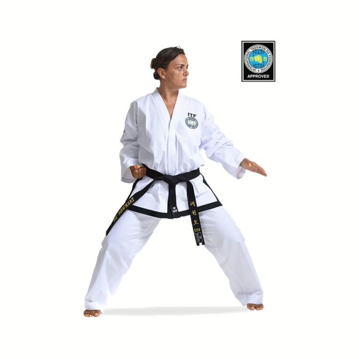 ITF Dobok Black Belt Ribbed