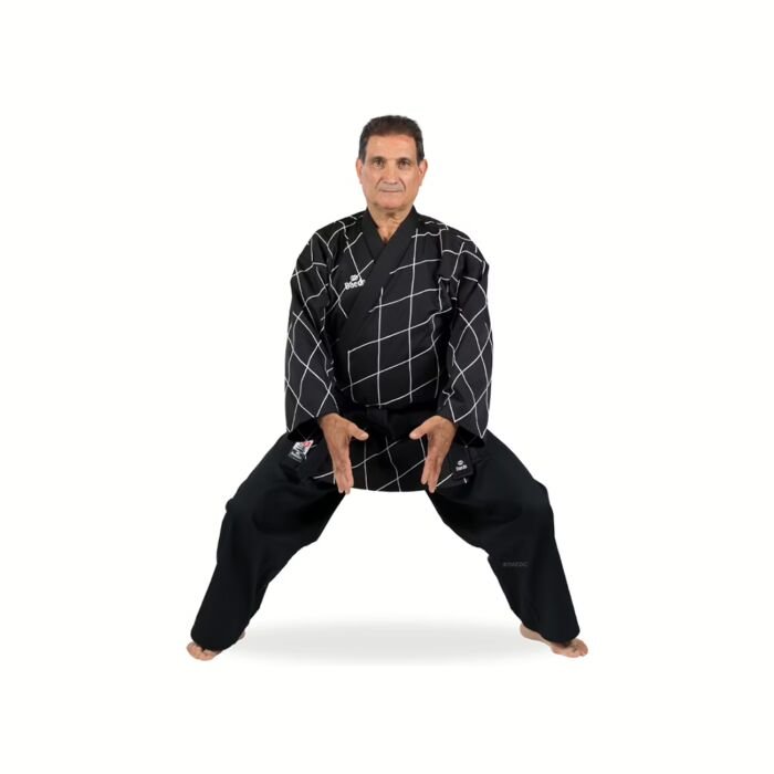 Rhombus Embroidery Hapkido Uniform_Black
